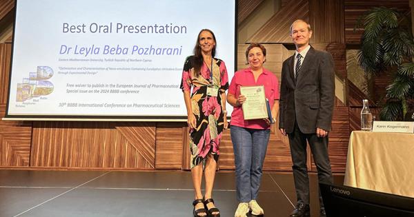 Amazing Achievement from EMU Faculty of Pharmacy Academic Assist. Prof. Dr. Leyla Beza Pozharani